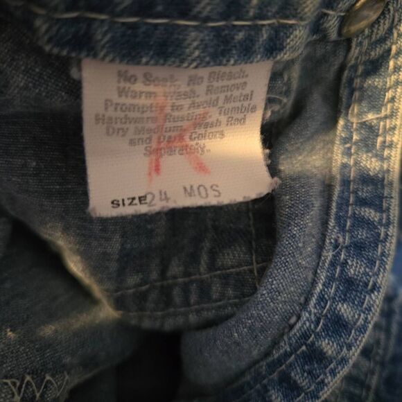 Vintage OshKosh Overalls Size 24 Months Vestbak Denim Blue USA - Picture 7 of 7